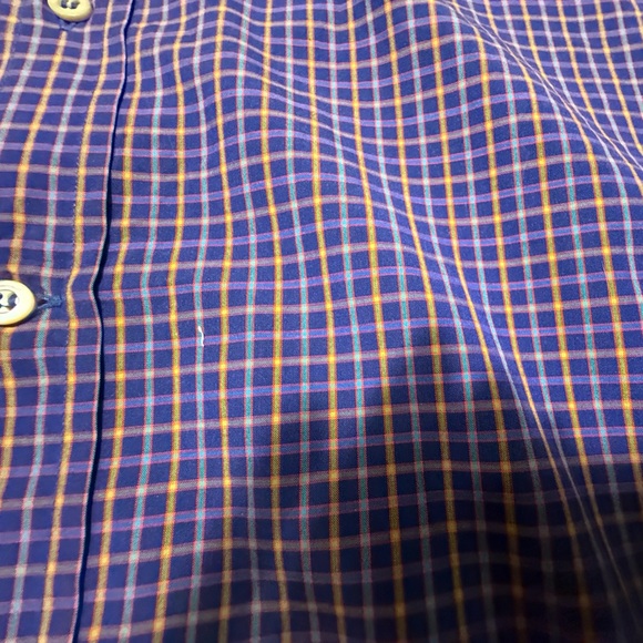 Jeff Rose 100% Cotton Golf Button Down Shirt Blue/Yellow/Red Check Print Large - Picture 5 of 12